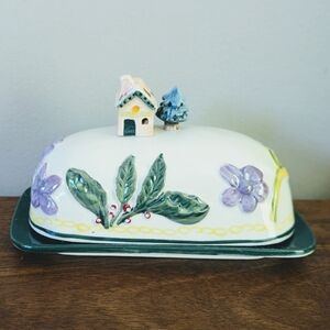 NEW In Box Anthropologie Nathalie Lete Cottage Butter Dish